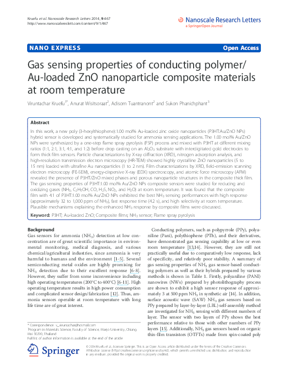 (PDF) Gas sensing properties of conducting polymer/Au-loaded ZnO ...