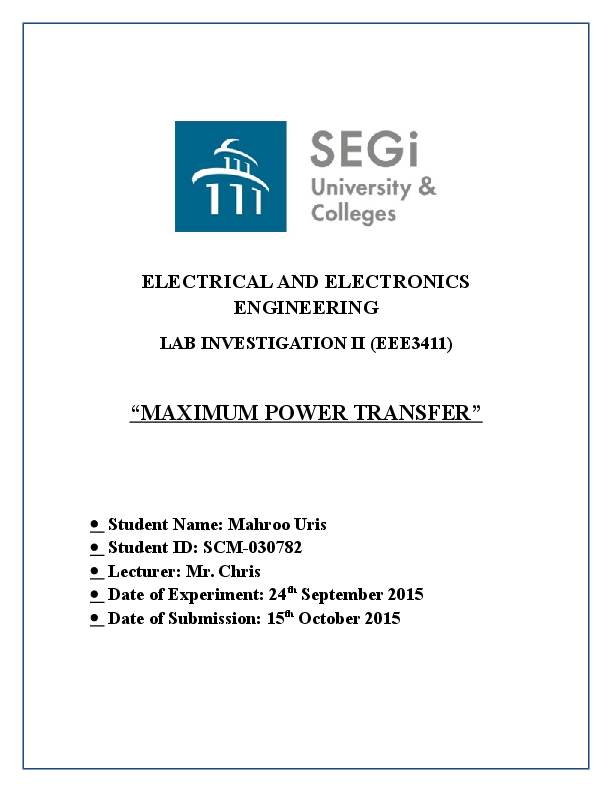 Doc Maximum Power Transfer