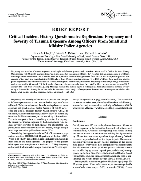 (PDF) Critical Incident History Questionnaire Replication: Frequency ...