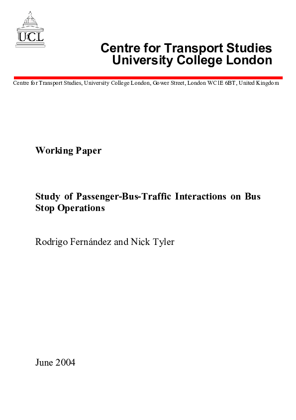 (PDF) Effect of Passenger–Bus–Traffic Interactions on Bus Stop Operations
