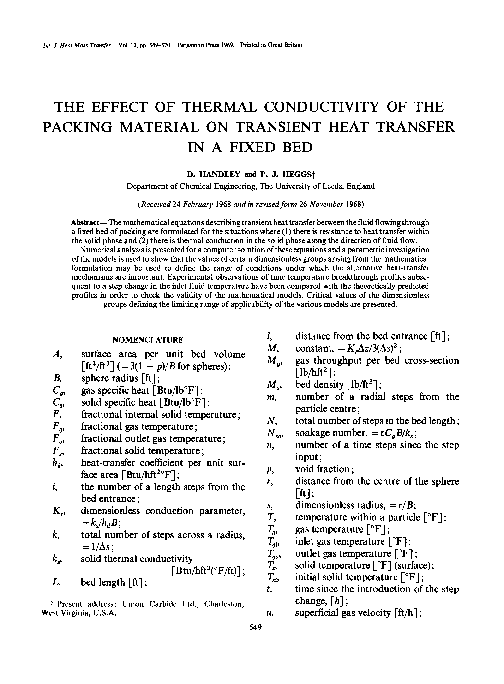 (PDF) The effect of thermal conductivity of the packing material on ...