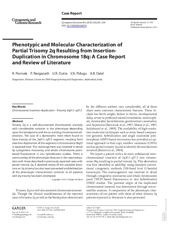 (PDF) Phenotypic and Molecular Characterization of Partial Trisomy 2q ...