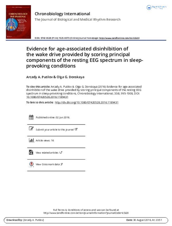 (PDF) Evidence for age-associated disinhibition of the wake drive ...