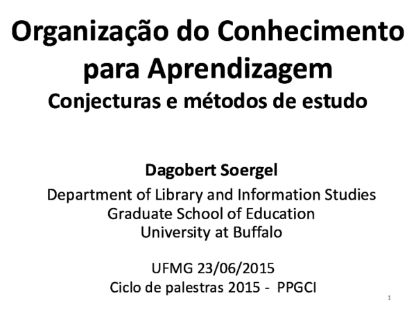 (PDF) Knowledge Organization for Learning. Conjectures and Methods of ...
