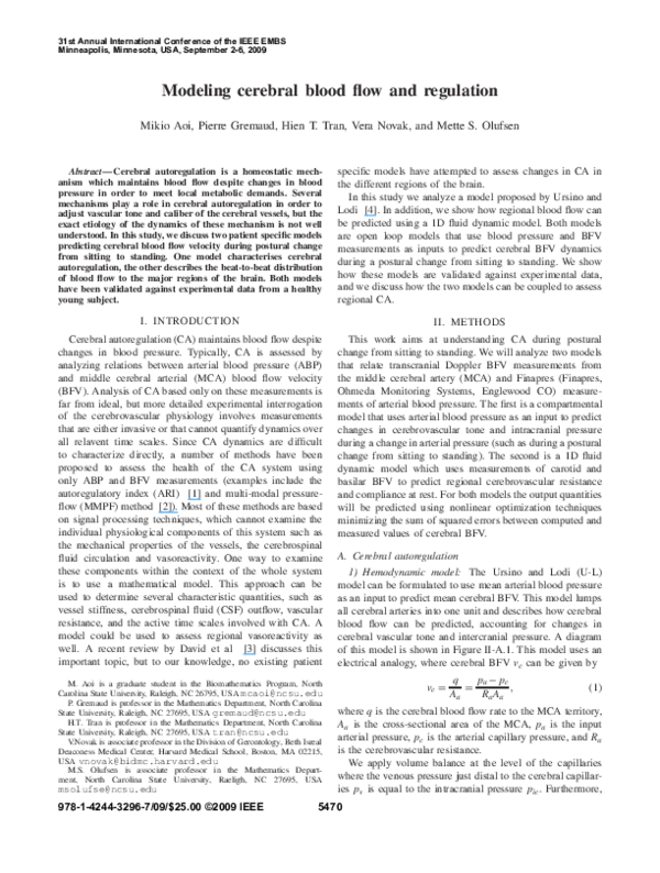 (PDF) Modeling cerebral blood flow and regulation