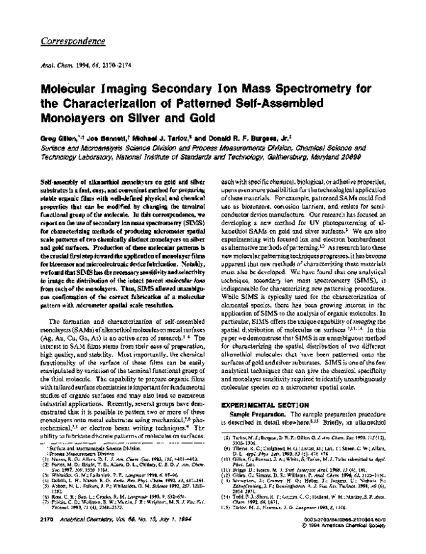 (PDF) Molecular Imaging Secondary Ion Mass Spectrometry for the ...