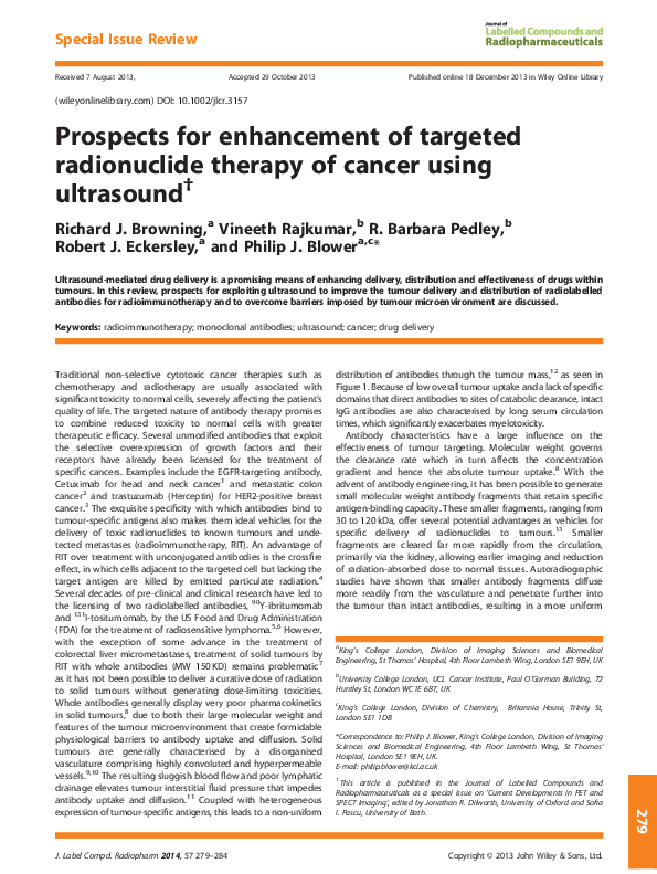 (PDF) Prospects for enhancement of targeted radionuclide therapy of ...