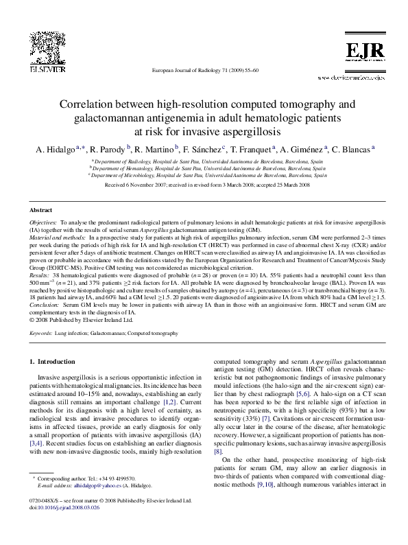 (PDF) Correlation between high-resolution computed tomography and ...