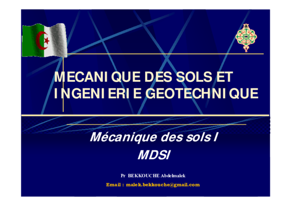 (PDF) MECANIQUE DES SOLS ET INGENIERIE GEOTECHNIQUE Mécanique des sols ...
