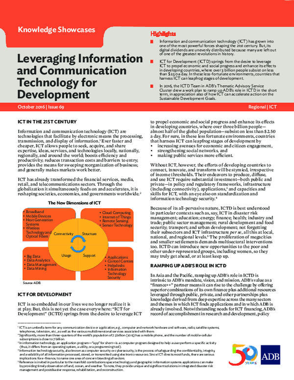 (PDF) Leveraging Information and Communication Technology for Development