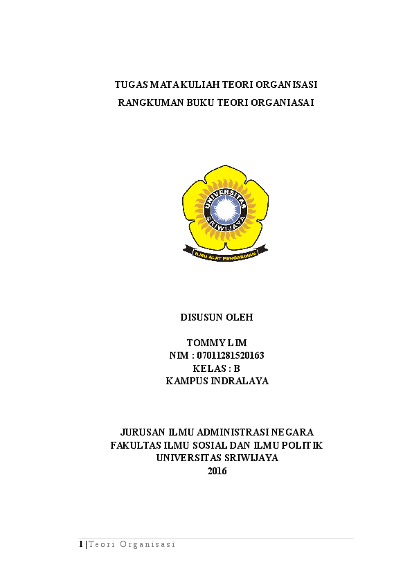 Doc Teori Organisasi Tommmy Lim Academia Edu