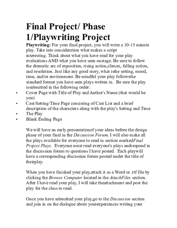 (DOC) Final Project Drama