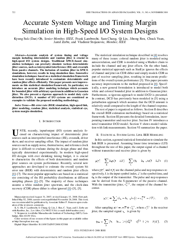 (PDF) Accurate System Voltage and Timing Margin Simulation in High ...