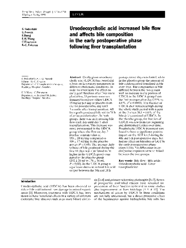 (PDF) Ursodeoxycholic acid increased bile flow and affects bile ...