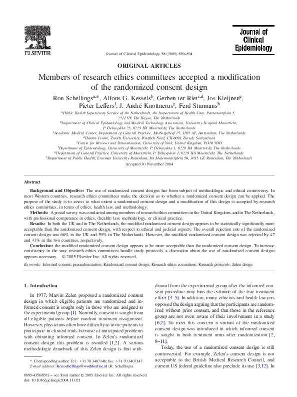 (PDF) Members of research ethics committees accepted a modification of ...