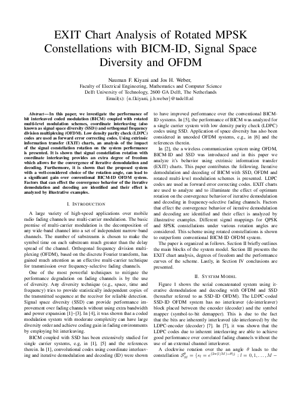 (PDF) EXIT Chart Analysis of Rotated MPSK Constellations with BICM-ID ...