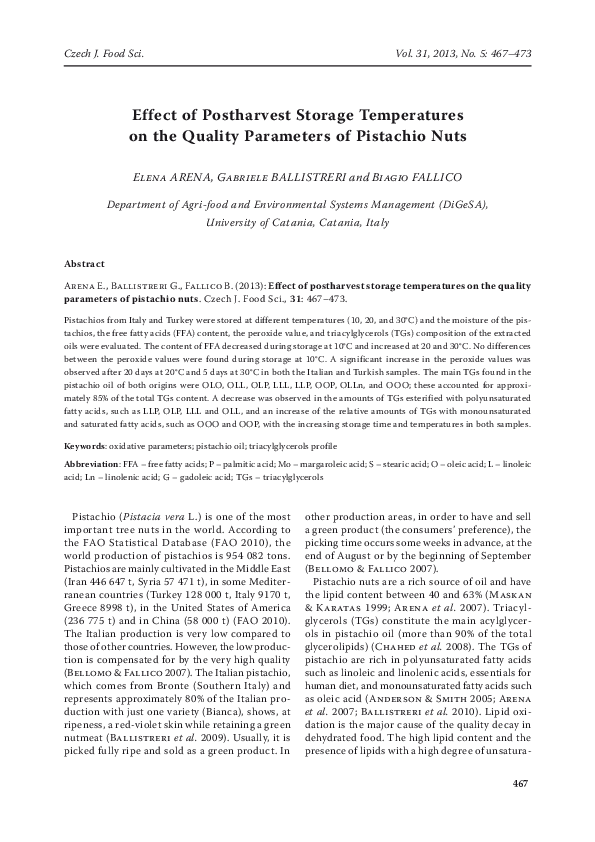 (PDF) Effect of storage temperatures on the quality parameters of ...