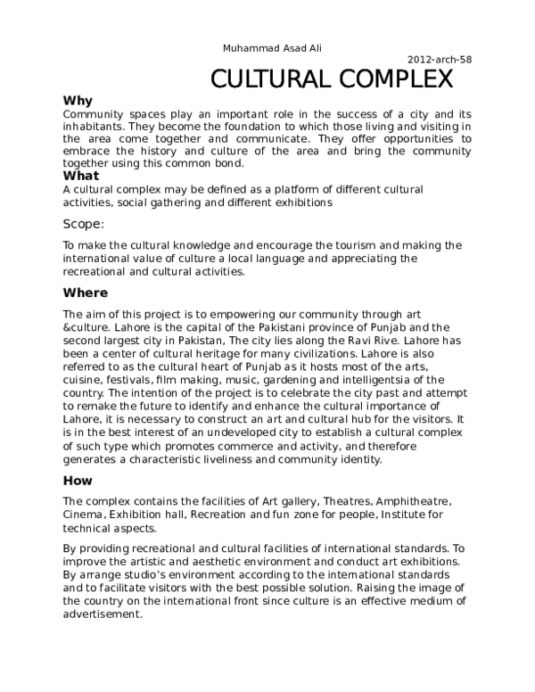 (DOC) CULTURAL COMPLEX