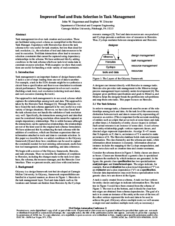 (PDF) Improved tool and data selection in task management