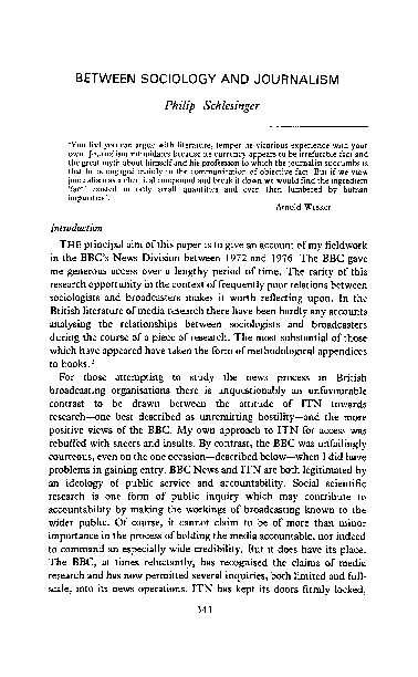 Sociology of Journalism and the Press (Sociological Review Monograph)