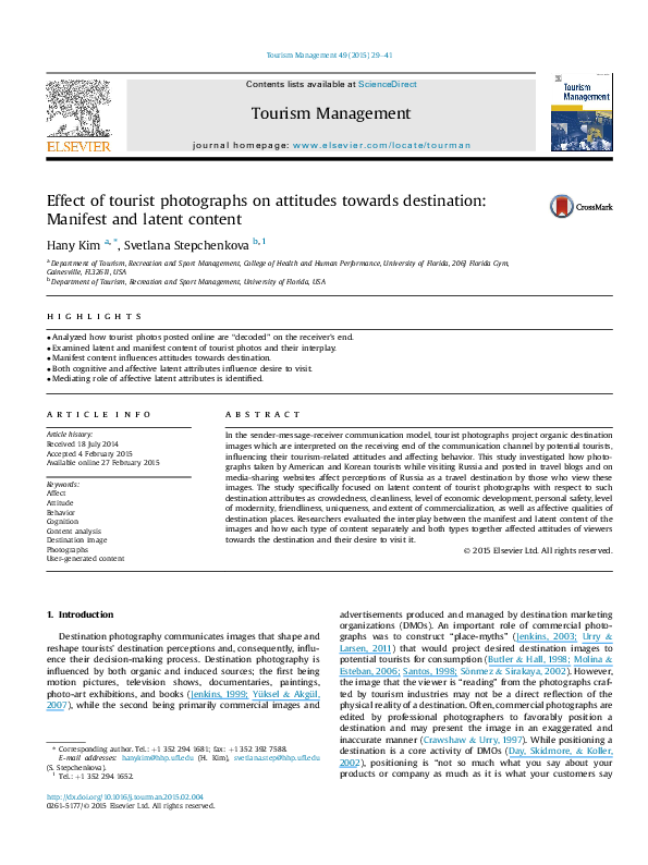  pdf effect of tourist photographs on attitudes towards destination