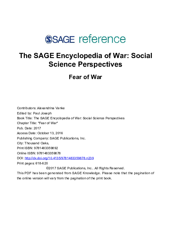 (PDF) Fear of War Alexandrina Vanke Academia.edu