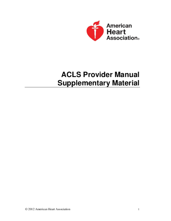 (PDF) ACLS Provider Manual Supplementary Material