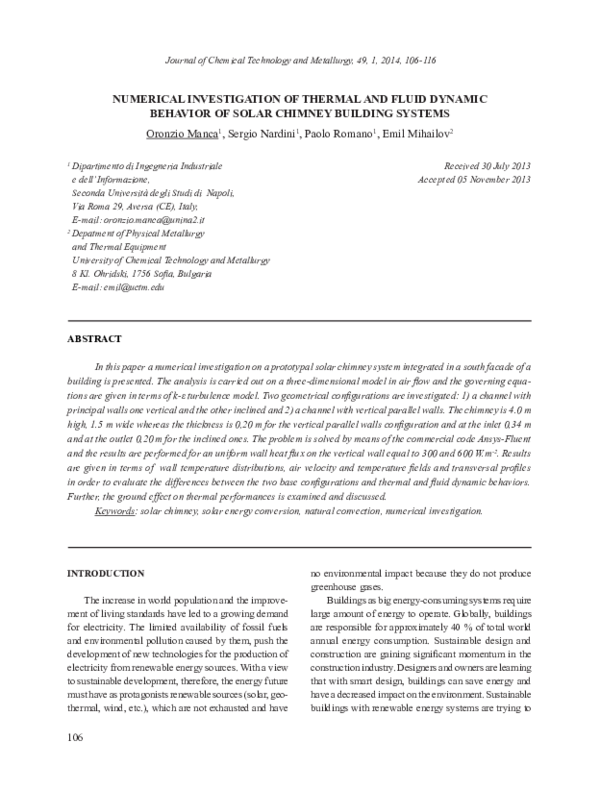 (PDF) Numerical Investigation of Thermal and Fluid Dynamic Behavior of ...