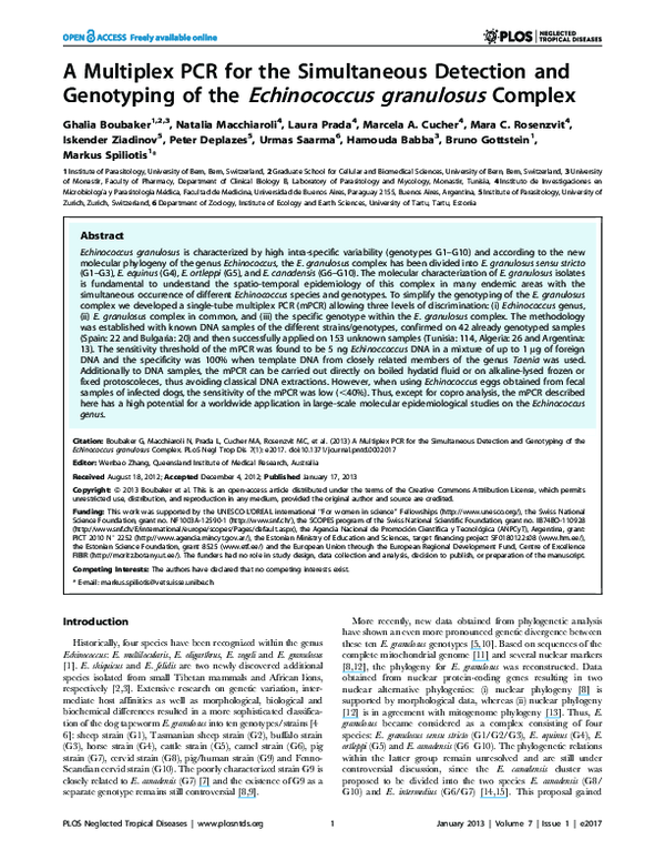 (PDF) A Multiplex PCR for the Simultaneous Detection and Genotyping of ...