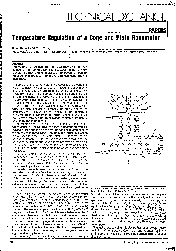 (PDF) Temperature Regulation of a Cone and Plate Rheometer