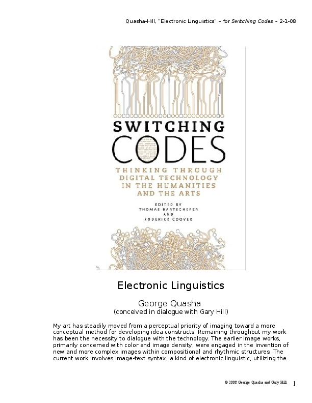 (DOC) Electronic Linguistics [a poetics of radical language in ...