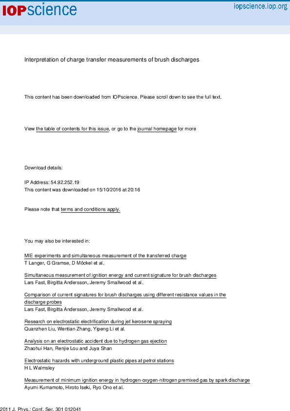 (PDF) Interpretation of charge transfer measurements of brush