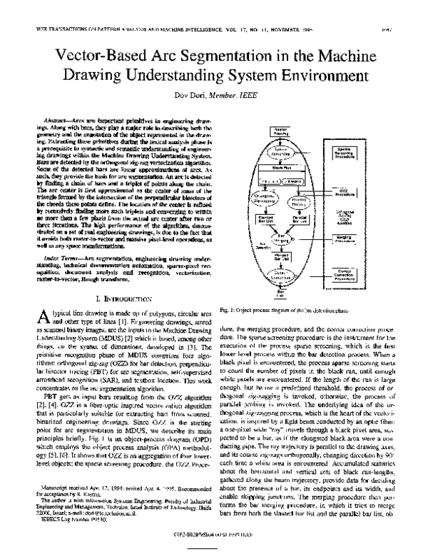 Pdf Vector Based Arc Segmentation In The Machine Drawing Understanding System Environment Dov Dori Academia Edu