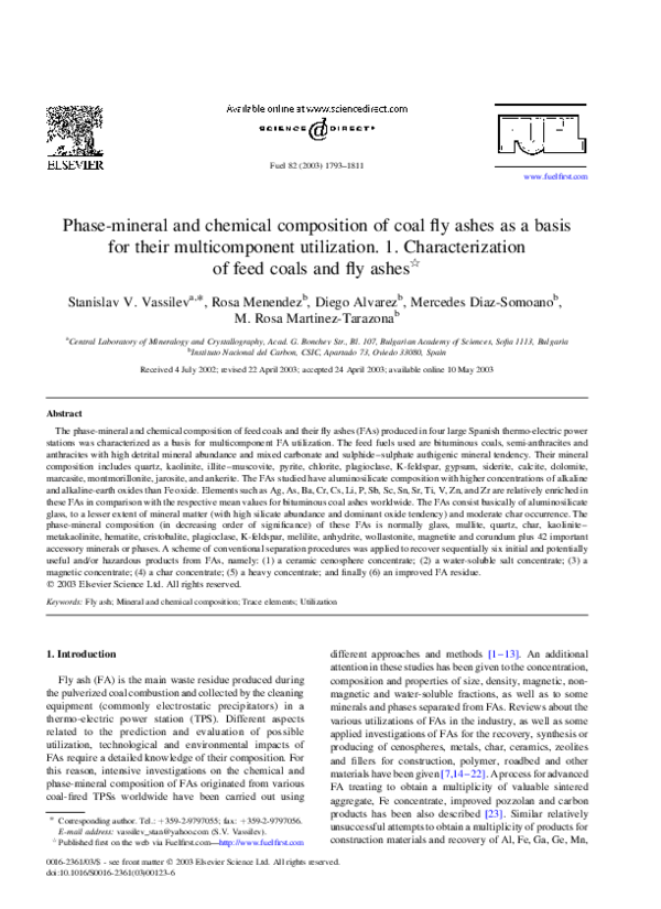 (PDF) Phase-mineral and chemical composition of coal fly ashes as a ...