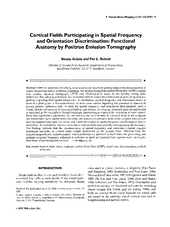 (PDF) Cortical fields participating in spatial frequency and ...