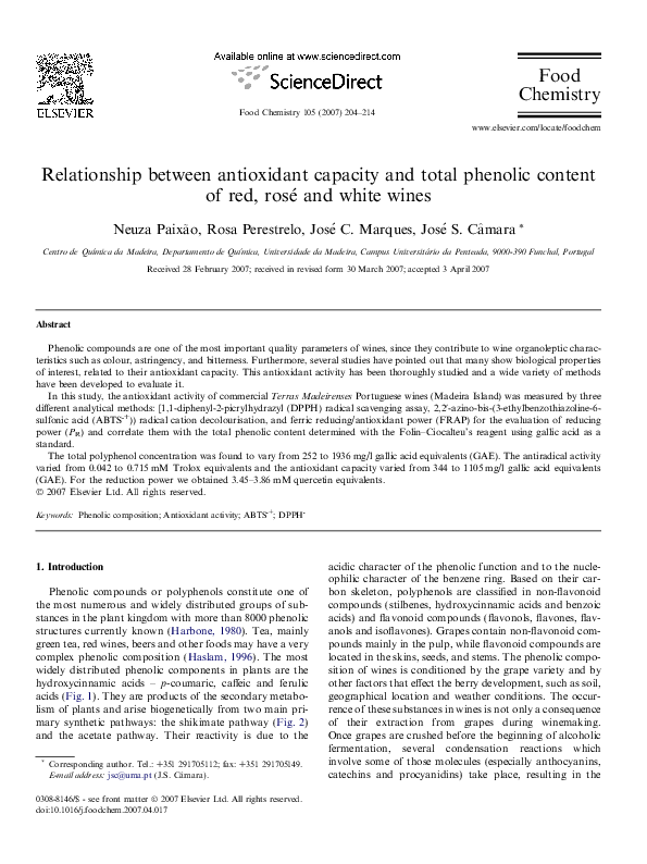 (PDF) Relationship between antioxidant capacity and total phenolic ...