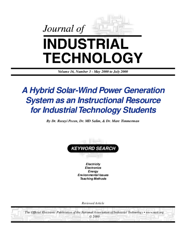(PDF) A Hybrid Solar-Wind Power Generation System as an Instructional ...
