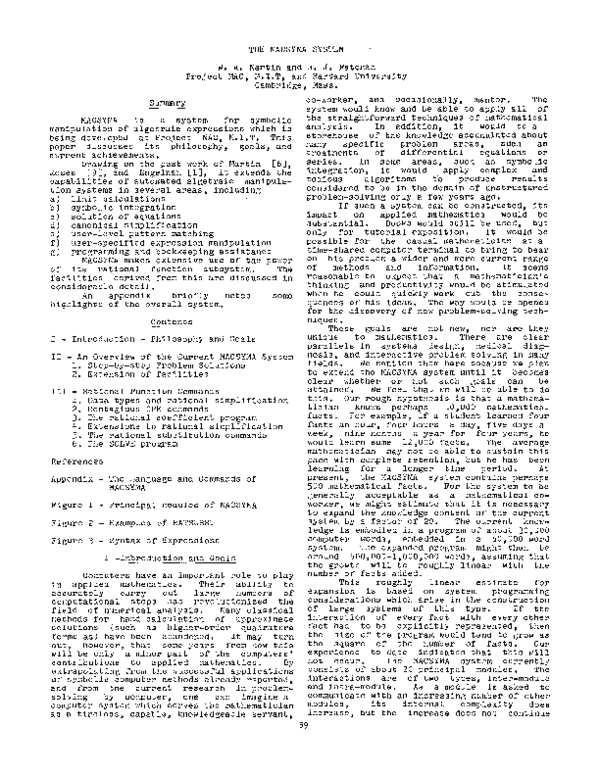 (PDF) The MACSYMA system