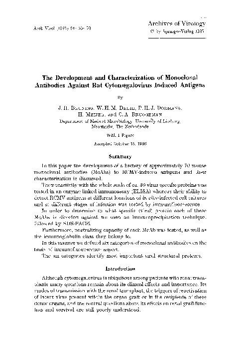 (PDF) The development and characterization of monoclonal antibodies ...