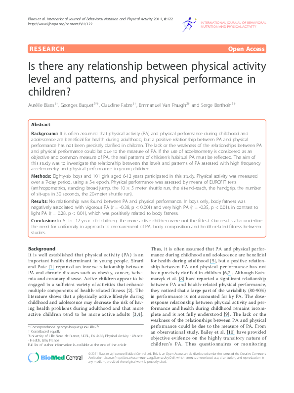 (PDF) Is there any relationship between physical activity level and ...
