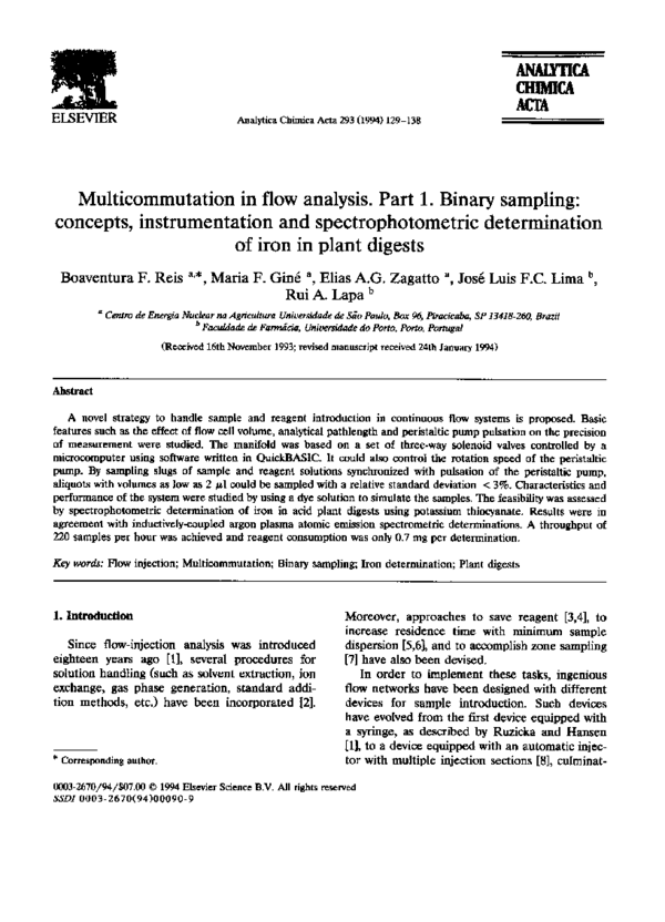 (PDF) Multicommutation in flow analysis. Part 1. Binary sampling ...