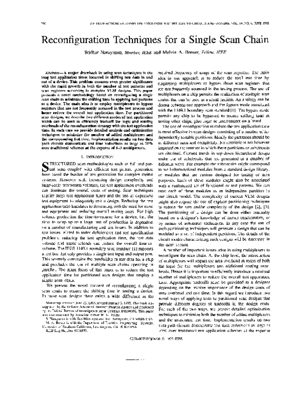 (PDF) Reconfiguration techniques for a single scan chain