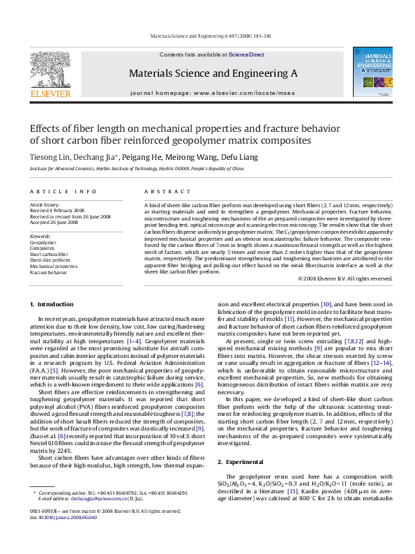 (PDF) Effects of fiber length on mechanical properties and fracture ...
