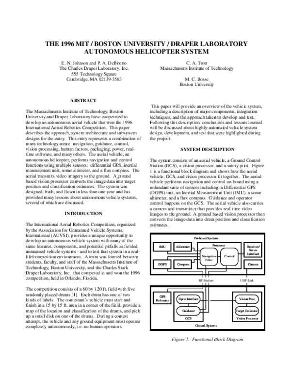 (PDF) The 1996 MIT/Boston University/Draper Laboratory autonomous ...