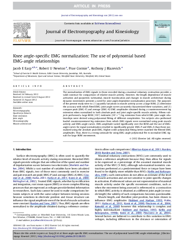 (PDF) Knee angle-specific EMG normalization: The use of polynomial ...