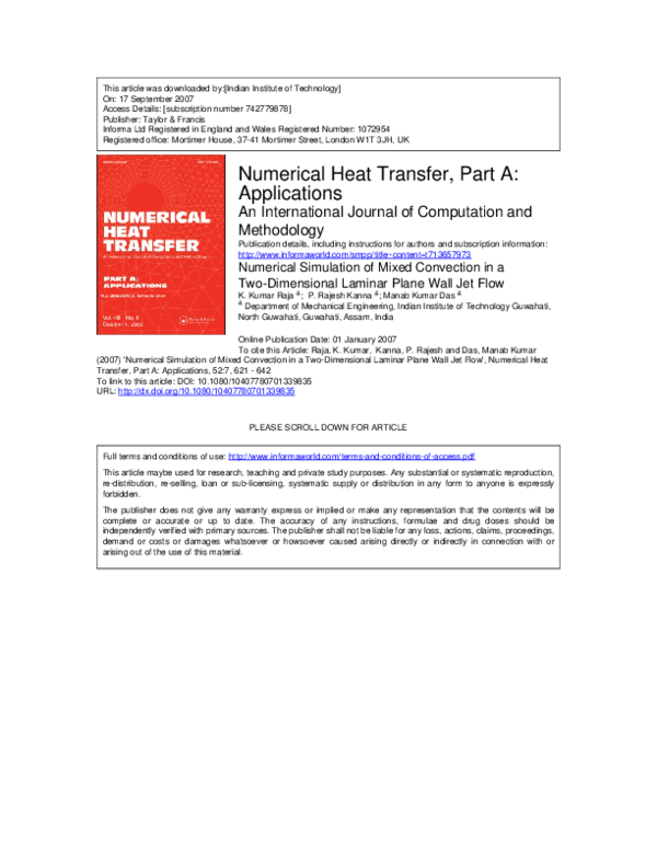 (PDF) Numerical Simulation of Mixed Convection in a Two-Dimensional ...