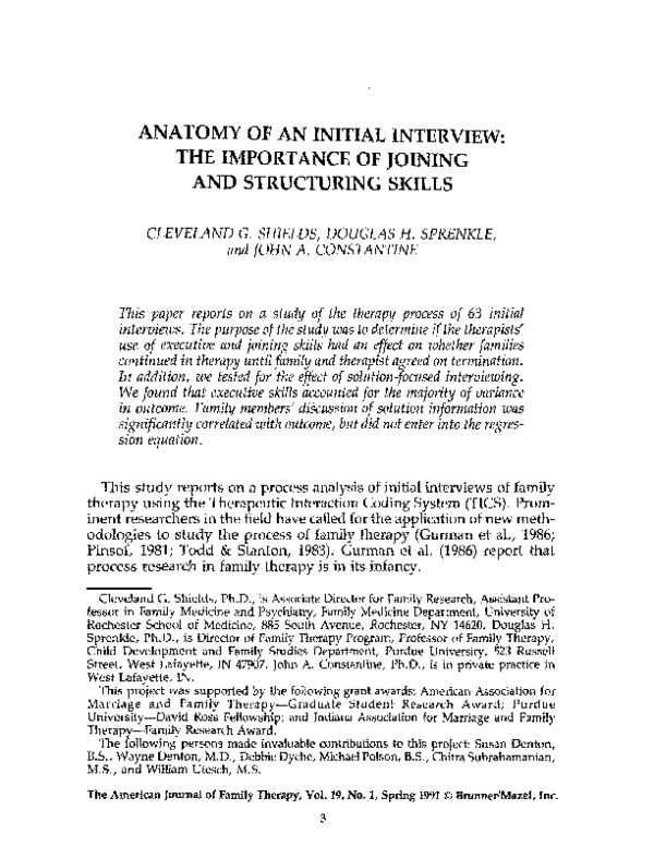 (PDF) Anatomy of an initial interview: The importance of joining and ...
