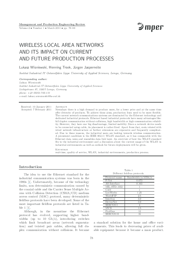 (PDF) Wireless local area networks and its impact on current and future ...