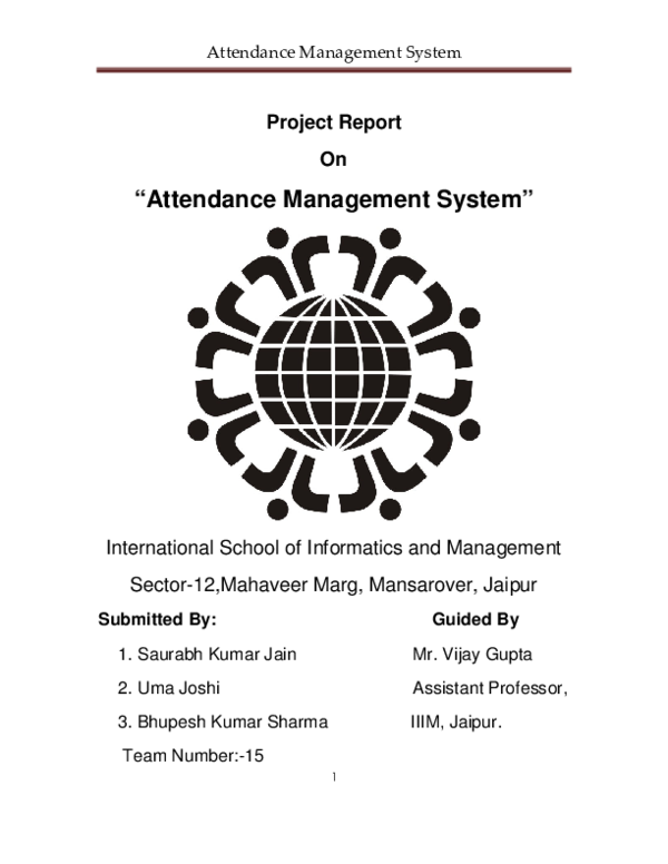 Attendance Management System " Attendance Management System "