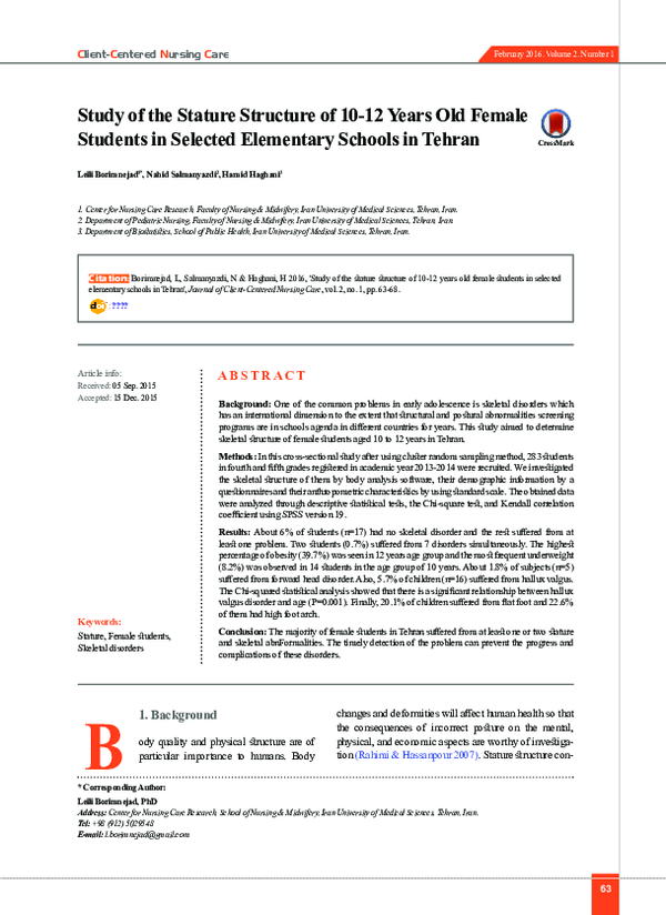 (PDF) Study of the Stature Structure of 10-12 Years Old Female Students ...